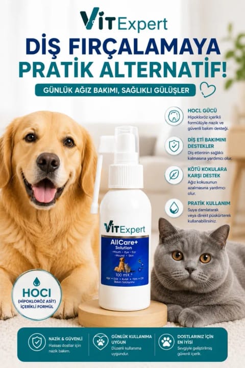 Vitexpert اسپری مراقبت از دهان و دندان گربه و سگ، رفع بوی بد دهان و التهاب لثه