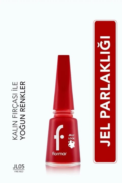 Flormar ژل گلیتر دار ناخن (قرمز) - Jelly Look Nail Enamel - JL05 Fi...