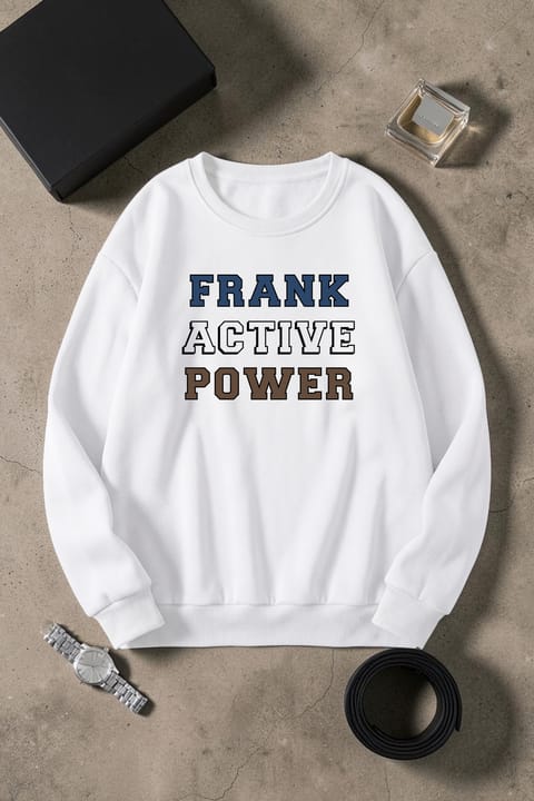 سویشرت یقه گرد چاپی Frank Active Power یونیسکس uyguntarz