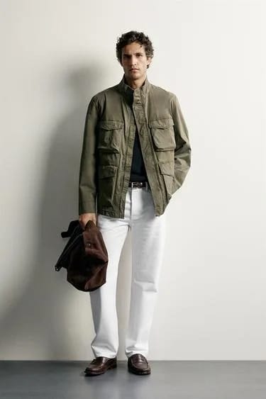 Zara پارکا کاربردی با فیت رگولار