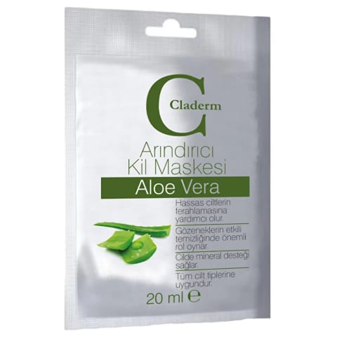 Claderm ماسک خاک رس پاک‌کننده آلوئه ورا ۲۰ میلی‌لیتر