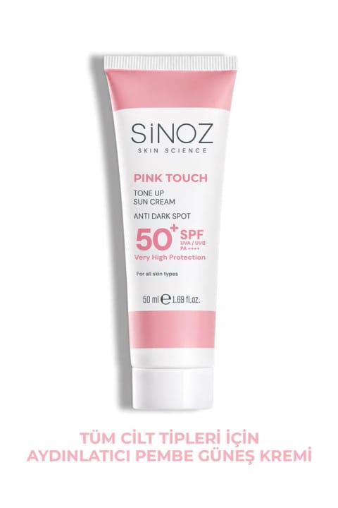 SİNOZ Pink Touch SPF50+ روشنکننده کرم ضدآفتاب رنگی صورت