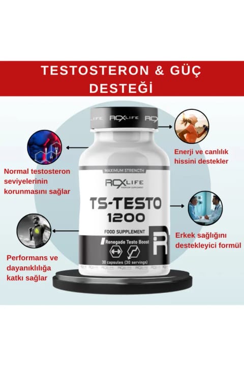 roxlife TS-TESTO مکمل تقویتی (افزایش طبیعی تستوسترون با گیاهان)