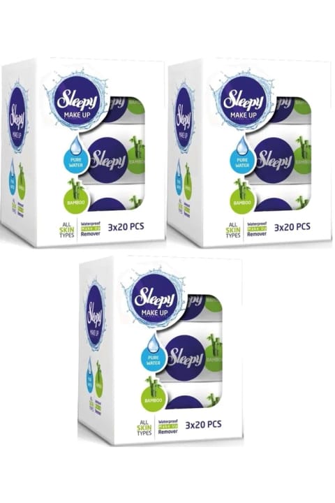 Sleepy دستمال پاک‌کننده صورت بامبو میکاپ ۱۸۰ برگ (۹ بسته × ۲۰)