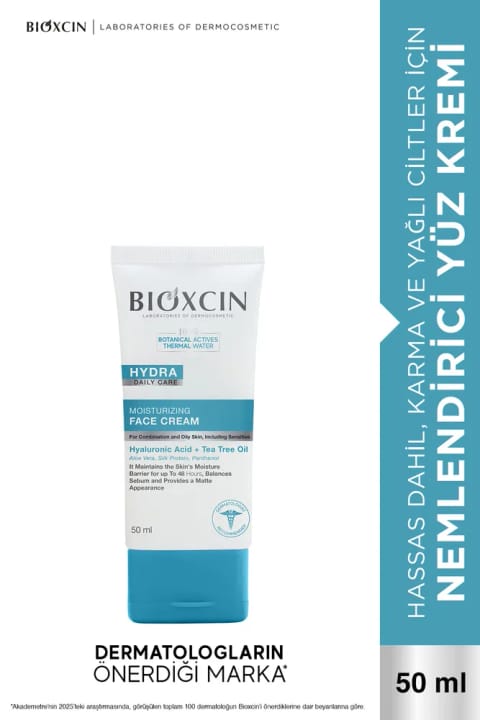 Bioxcin Hydra کرم مرطوبکننده صورت برای پوست مختلط و چرب ۵۰ میلیلیتر – Hyaluron...