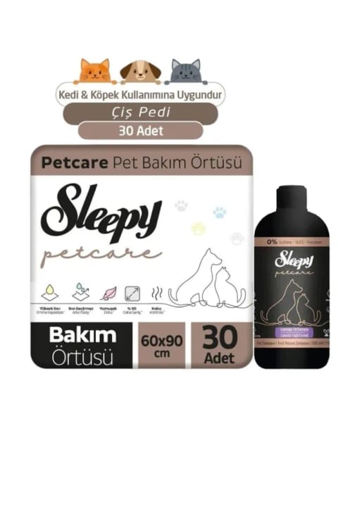 Sleepy پد جذبکننده 60x90 و شامپو حیوانات خانگی 500 میلیلیتر