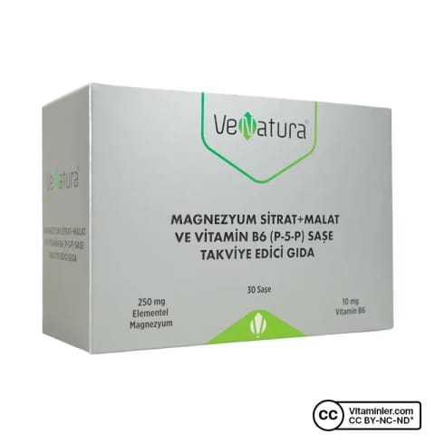 وناتورا مگنزیوم سیترات + مالات و ویتامین B6 30 ساشه
