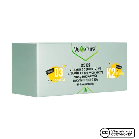 وناتورا ویتامین D3 K2 60 کپسول