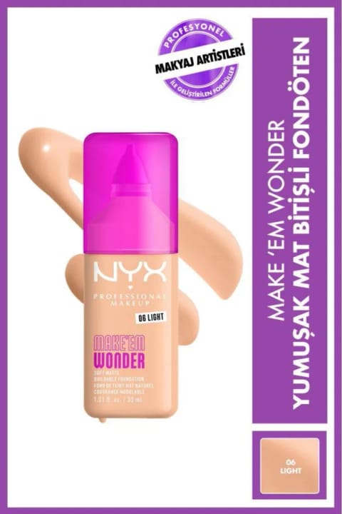 NYX Professional Makeup فانداسیون مات نرم Make’ Em Wonder - سایه 06 لایت