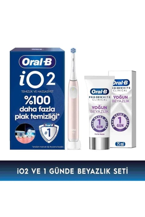 مسواک برقی/شارژی Oral-B iO2 صورتی - ست سفیدی فشرده