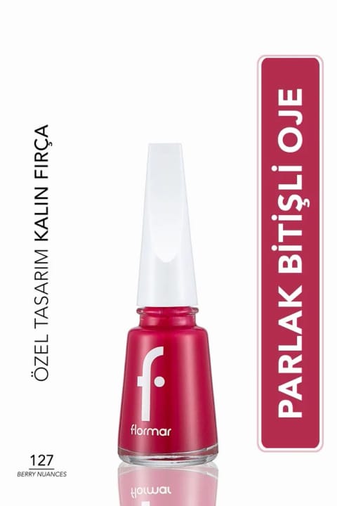 Flormar کلاسیک براق با پیگمنت بالا - لاک ناخن - 127 Berry N...