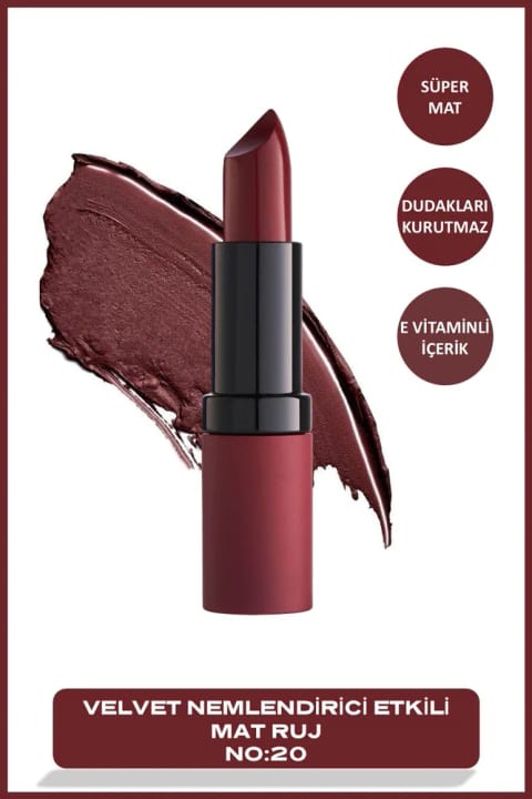 Golden Rose رژ لب مخملی مات - 20 - Velvet Mat Ruj