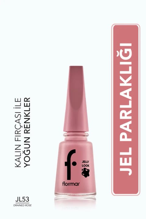 فلامار لاک براق با ظاهر ژل (صورتی) - Jelly Look Nail Enamel - JL53 Drai...