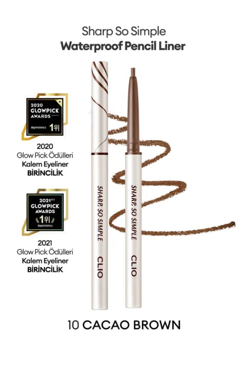 مداد چشمی ضد آب و نوک باریک CLIO Sharp So Simple — 10 Cacao Brown