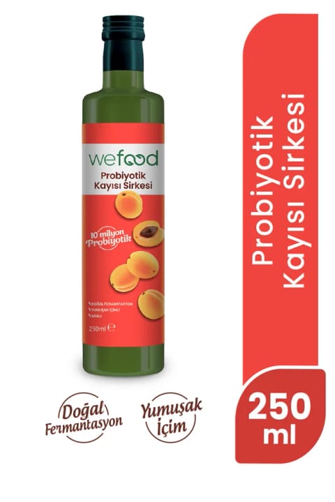 Wefood سرکه زردآلو پروبیوتیک 250 میلی‌لیتر