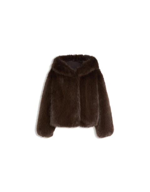 Faux fur hooded jacket