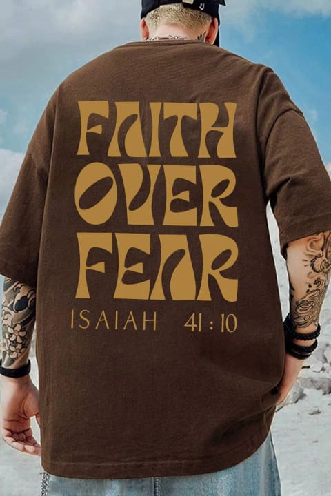 تی‌شرت اورسایز مردانه uyguntarz طرح Fear