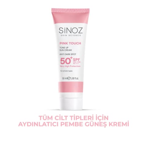 Sinoz SPF50+ Pink Touch رژگونه صورت صورتی ضدآفتاب PA++++ 50 میلیلیتر