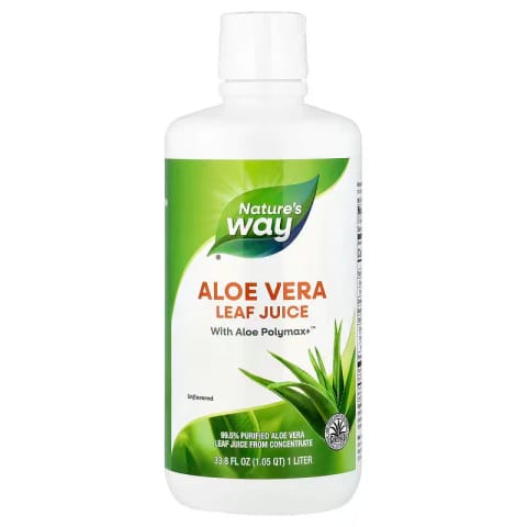 آب برگ آلوئه ورا Nature's Way با Aloe Polymax+ بدون طعم ۱ لیتر