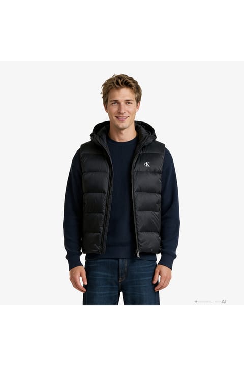 جلیقه سایزینگ نایلونی زیپدار هودیدار Calvin Klein LV04RG514G SVLS P UB1