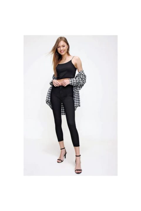 Ramrod Jeans Ilkay مشکی کمر بلند جین (لیفتدهنده) مشکی ضدپژمردگی