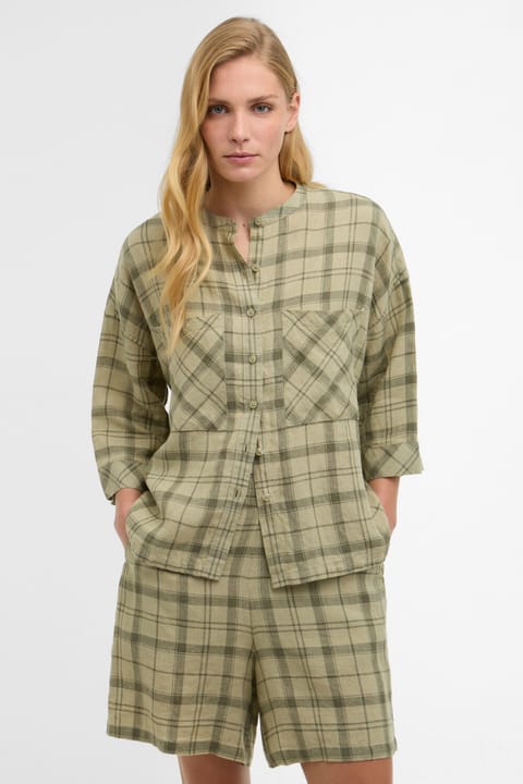 شومیز Barbour Orla SG14 طرح تارتان سبز مریم‌گلی