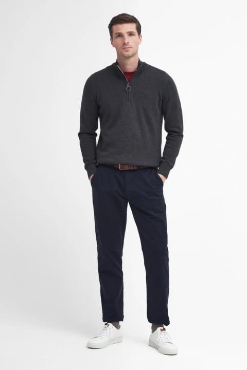 شلوار Barbour مدل Washed Stretch Twill Fit NY74 رنگ سرمهای تیره