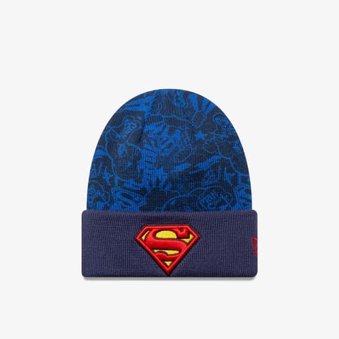 کلاه بافت New Era Superman DC مدل آبی کودک