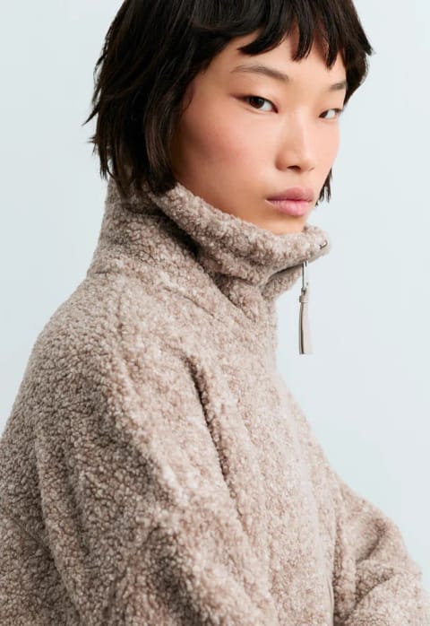 ژاکت یقهبلند faux-shearling