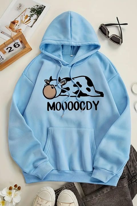 سویشرت اورسایز یونیسکس چاپ Mooooody uyguntarz