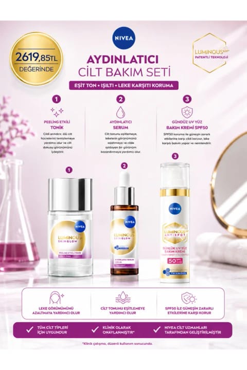 NIVEA Luminous630 ست روشنکننده صورت ضد لک