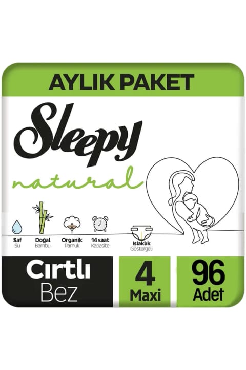 Sleepy Natural پوشک بچه سایز ۴، ۹۶ عددی