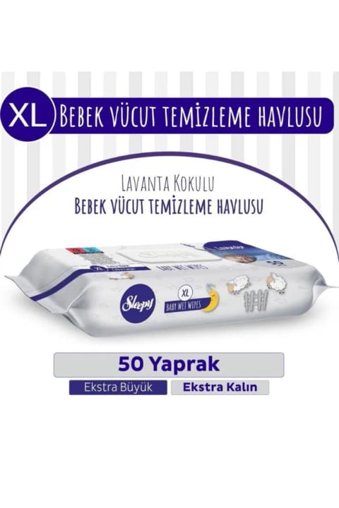 Sleepy XL دستمال مرطوب بدن نوزاد با رایحه اسطوخودوس ۵۰ عددی