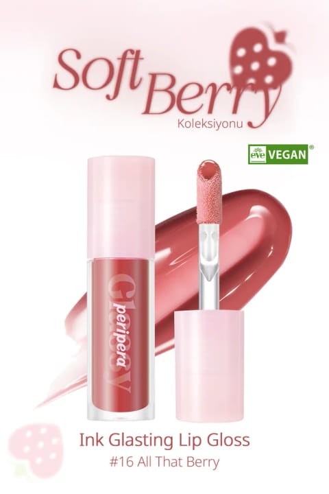 PERIPERA Gloss Ink Glasting Lip Gloss - براقکننده و حجیمکننده لب — 16 All That Berry