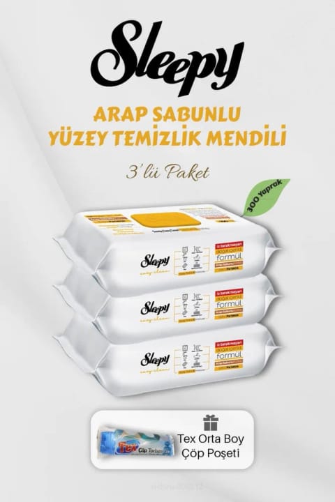 Sleepy 300 Adet Arap Sabunlu Yüzey Havlusu