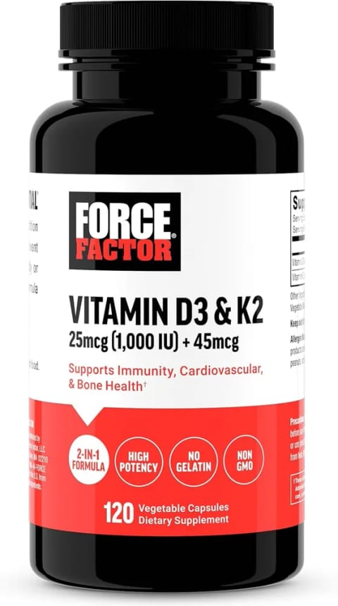 Force Factor Vitamin D3 K2 120 کپسول