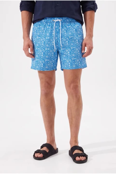 Tween شورت مایو طرح‌دار آبی فیت رگولار