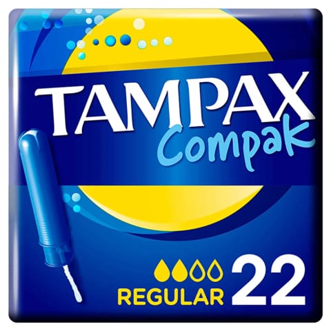 Tampax Compak Regular تامپون با اپلیکاتور ۲۲ عددی