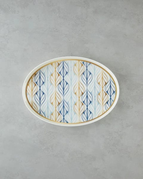 سینی ضدلغزش PP Golden Harmony 42x30 cm سرمه‌ای – طلایی
