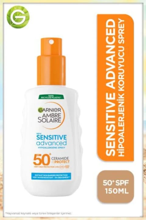 گارنیه آمبر سولر اسپری پیشرفته مخصوص پوست حساس SPF50 150ml