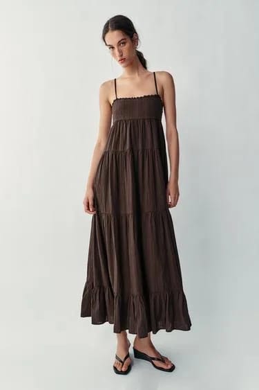 Zara - پیراهن بلند تکه‌دوزی‌شده