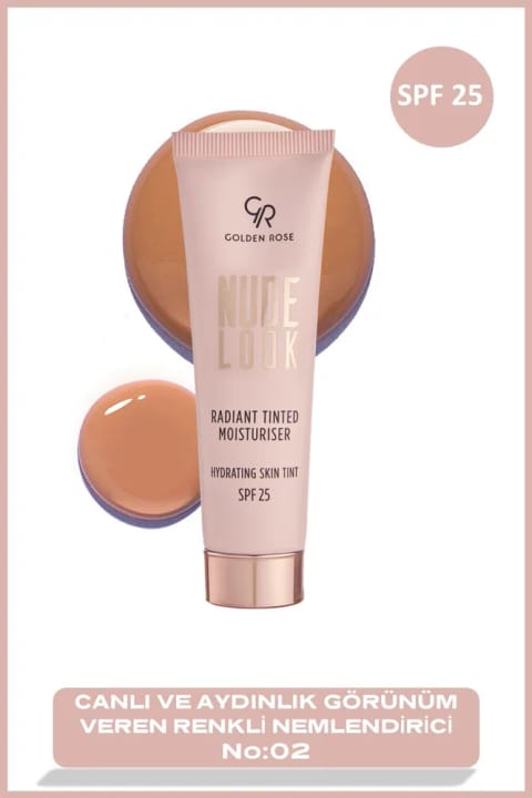 Golden Rose Nude Look مرطوبکننده رنگی درخشان - 02 مدیوم تینت