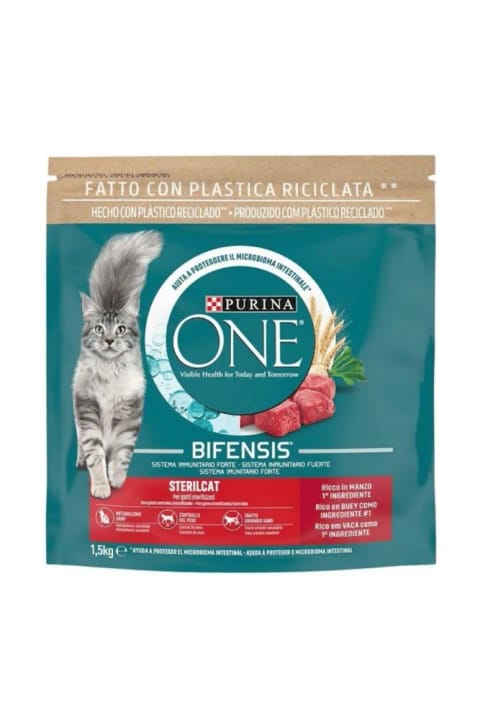 غذای خشک گربه بالغ اخته Purina One با طعم استیک ۱.۵ کیلوگرم