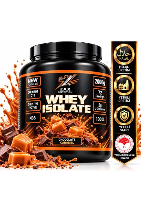 پروتئین وی ایزوله کاراملی zax nutrition با Vitamin B6، 2000 گرم