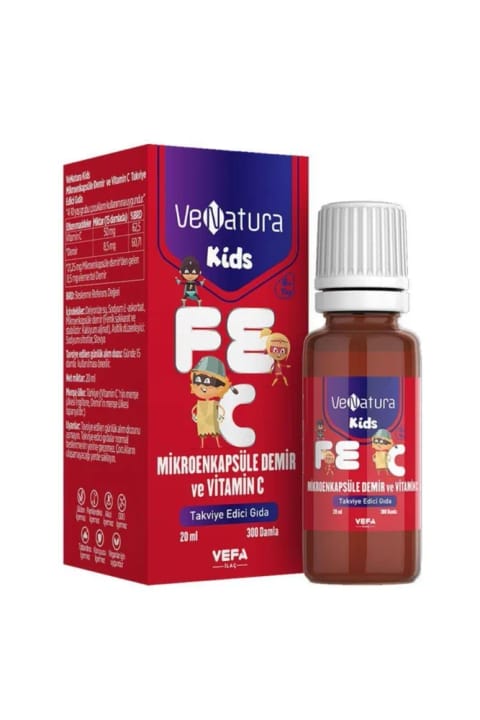 VeNatura یونیسکس کودکان میکروکپسوله آهن و Vitamin C 20 میلی‌لیتر