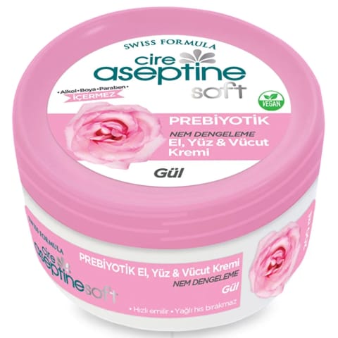 Cire Aseptine Soft کرم مرطوبکننده و تغذیهکننده Probiotic با عصاره گل رز ۲۰۰ میلیلیتر