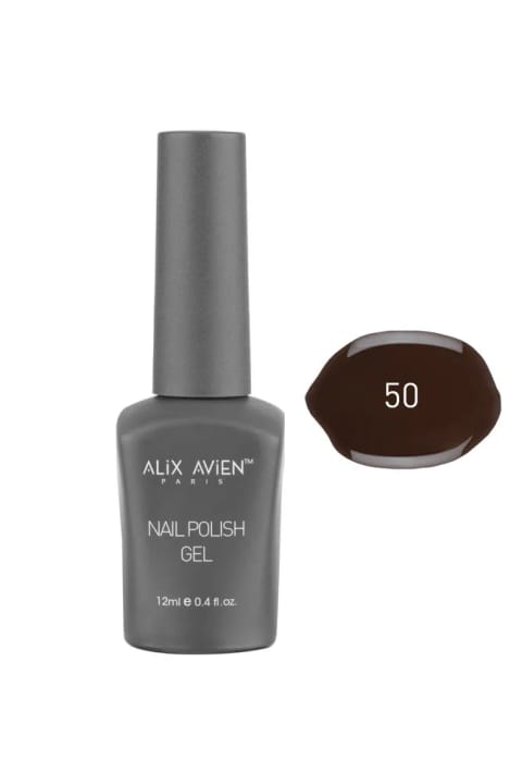 Alix Avien قهوهای لاک دائمی 50-ژل لاک با رنگدهی بالا 12 میلیلیتر-UV Nail Ge...