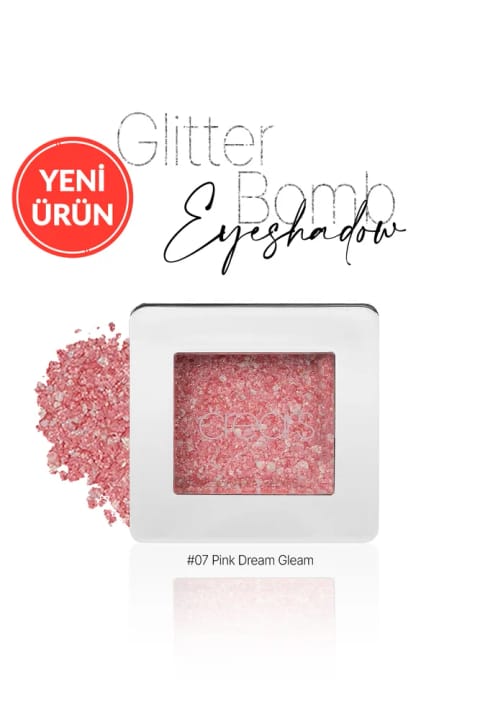 Cre'ars سایه چشم تکی Glitter Bomb با درخشش جواهر — 07 Pink Dream