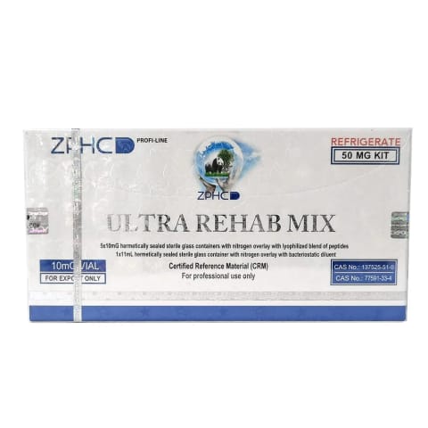 Zphc Ultra Rehab Mix 50 mg BPC-157 5 mg + TB-500 5 mg 5 vials × 10 mg