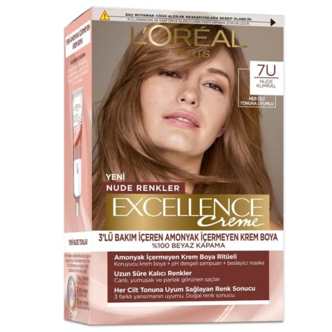 Loreal Paris Excellence Creme Nude Renkler رنگ مو - 7U نوده کومرال